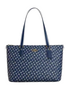 Coach Gallery Tote Bag With Floral Print Deep Blue