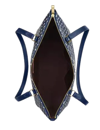 Coach Gallery Tote Bag With Floral Print Deep Blue