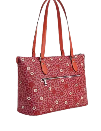 Coach Gallery Tote Bag With Floral Print Pink