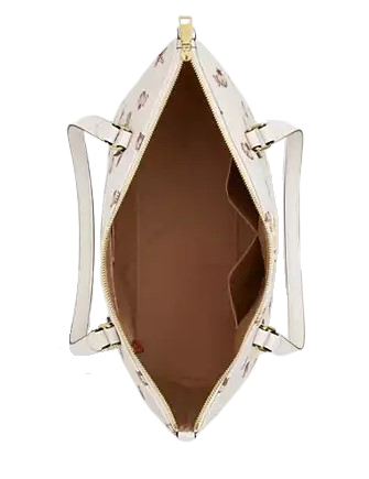 Coach Gallery Tote Bag With Shell Print Chalk