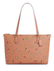 Coach Gallery Tote Bag With Shell Print Coral Sunrise
