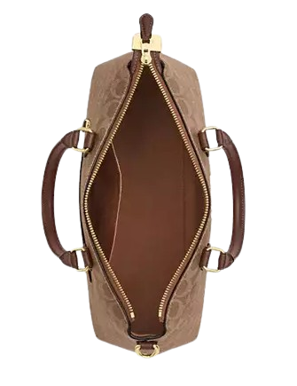 Coach Georgia Satchel Bag In Signature Canvas Tan Brown