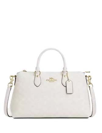 Coach Georgia Satchel Bag In Signature Canvas White Chalk