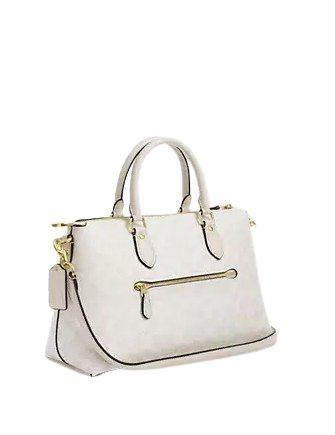 Coach Georgia Satchel Bag In Signature Canvas White Chalk