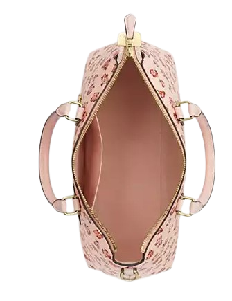 Coach Georgia Satchel Bag With Rose Print Blush