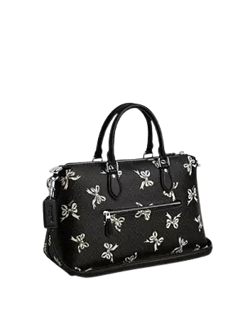 Coach Georgia Stachel Bag With Bow Print  Black