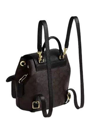 Coach Hadley Backpack In Signature Canvas Walnut Black