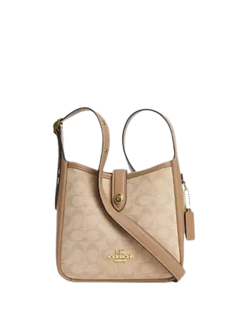 Coach Hadley Mini Crossbody Bag With Signature Canvas  Dark Natural