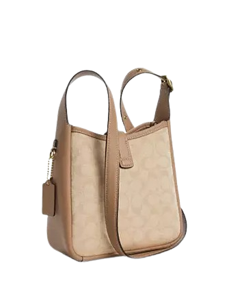 Coach Hadley Mini Crossbody Bag With Signature Canvas  Dark Natural