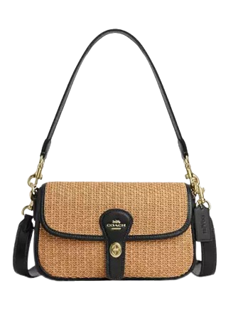 Coach Hadley Shoulder Bag Toast Black