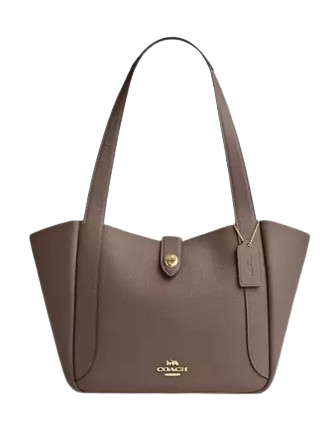Coach Hadley Turnlock Tote Bag Dark Stone