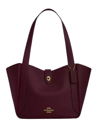 Coach Hadley Turnlock Tote Bag Dark Wine