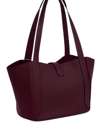 Coach Hadley Turnlock Tote Bag Dark Wine