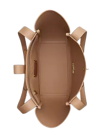 Coach Hadley Turnlock Tote Bag With Signature Canvas Dark Natural