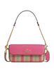 Coach Hailey Flap Bag With Plaid Print Pink