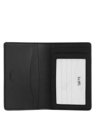 Coach Id Wallet In Signature Canvas Tan Black