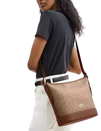 Coach Jude Duffle Bag In Signature Canvas Tan Brown