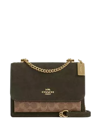 Coach Klare Crossbody Bag In Signature Canvas Army Green Tan