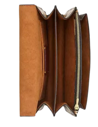 Coach Klare Crossbody Bag With Leopard Print And Signature Canvas Walnut