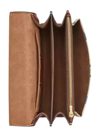 Coach Klare Crossbody Bag With Plaid Print  Dark Natural