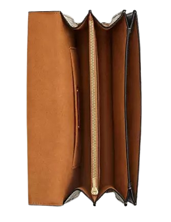 Coach Klare Envelope Crossbody Bag In Signature Canvas With Leopard Print Walnut