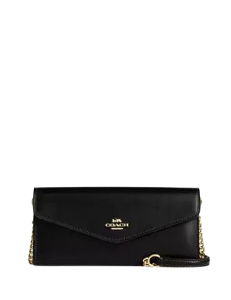Coach Klare Wallet With Chain Black