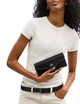 Coach Klare Wallet With Chain Black