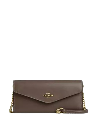 Coach Klare Wallet With Chain Dark Stone