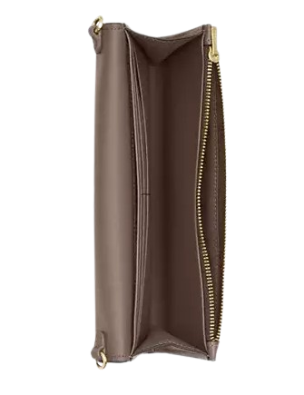 Coach Klare Wallet With Chain Dark Stone