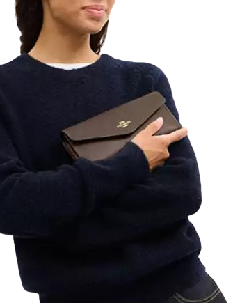 Coach Klare Wallet With Chain Dark Stone