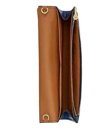 Coach Klare Wallet With Chain Deep Blue