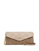 Coach Klare Wallet With Chain In Blocked Signature Canvas Sand Tan
