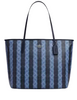 Coach Large City Tote Bag In Signature Canvas With Stripe Denim Midnight Navy