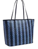Coach Large City Tote Bag In Signature Canvas With Stripe Denim Midnight Navy
