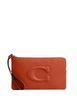 Coach Large Corner Zip Wristlet Dark Orange