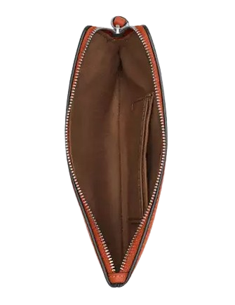 Coach Large Corner Zip Wristlet Dark Orange