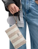 Coach Large Corner Zip Wristlet In Signature Canvas Sand Tan