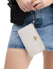 Coach Large Corner Zip Wristlet In Signature Canvas White Chalk