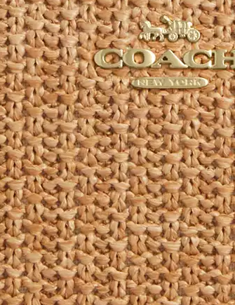 Coach Large Corner Zip Wristlet Toast Black