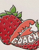 Coach Large Corner Zip Wristlet With Strawberry Graphic Chalk