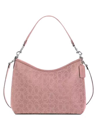 Coach Laurel Shoulder Bag With Signature Rivets Pink Petal