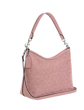 Coach Laurel Shoulder Bag With Signature Rivets Pink Petal
