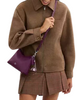 Coach Laurel Small Shoulder Bag With Flower Charm Dark Wine