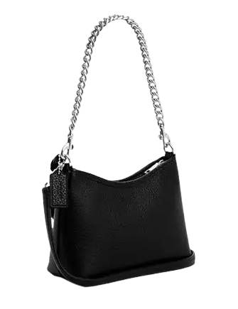 Coach Laurel Small Shoulder Bag With Mirror Charm And Pouch Black Tan