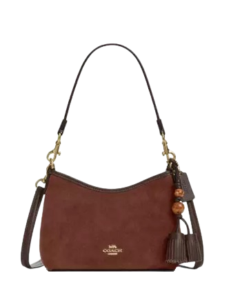 Coach Laurel Small Shoulder Bag With Tassels Vintage Brown Maple