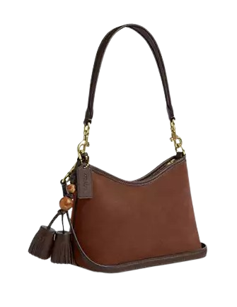 Coach Laurel Small Shoulder Bag With Tassels Vintage Brown Maple