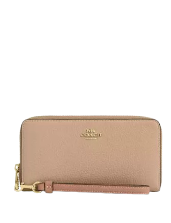 Coach Long Zip Around Wallet Cream Peach