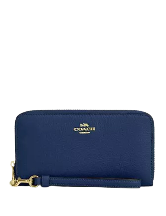 Coach Long Zip Around Wallet Deep Blue