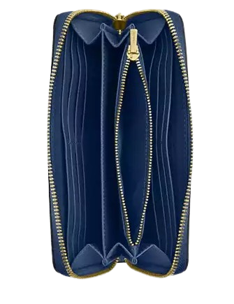 Coach Long Zip Around Wallet Deep Blue