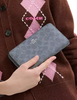 Coach Long Zip Around Wallet In Signature Canvas Chambray